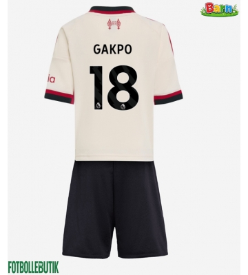 Liverpool Cody Gakpo #18 Bortaställ Barn 2025-26 Kortärmad (+ Korta byxor)